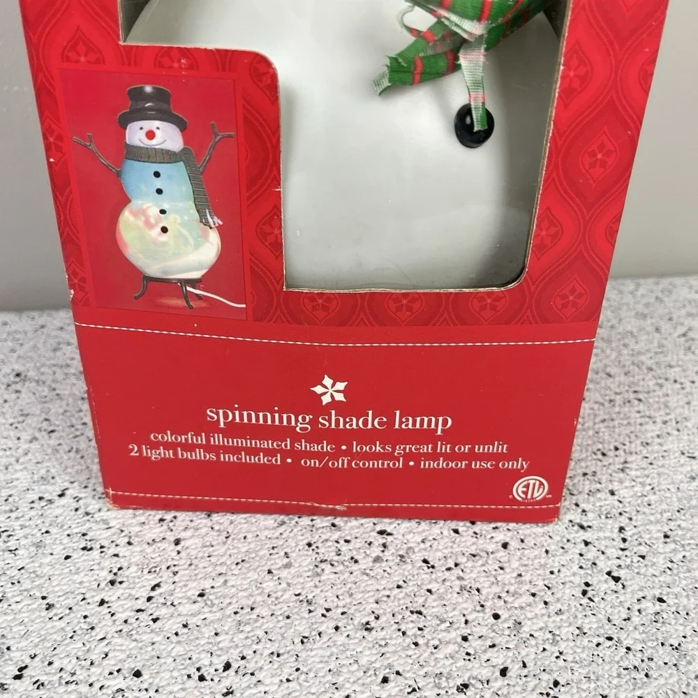 Target Christmas‎ Snowman Spinning Shade Lamp 2003 New Open Box Vintage 12